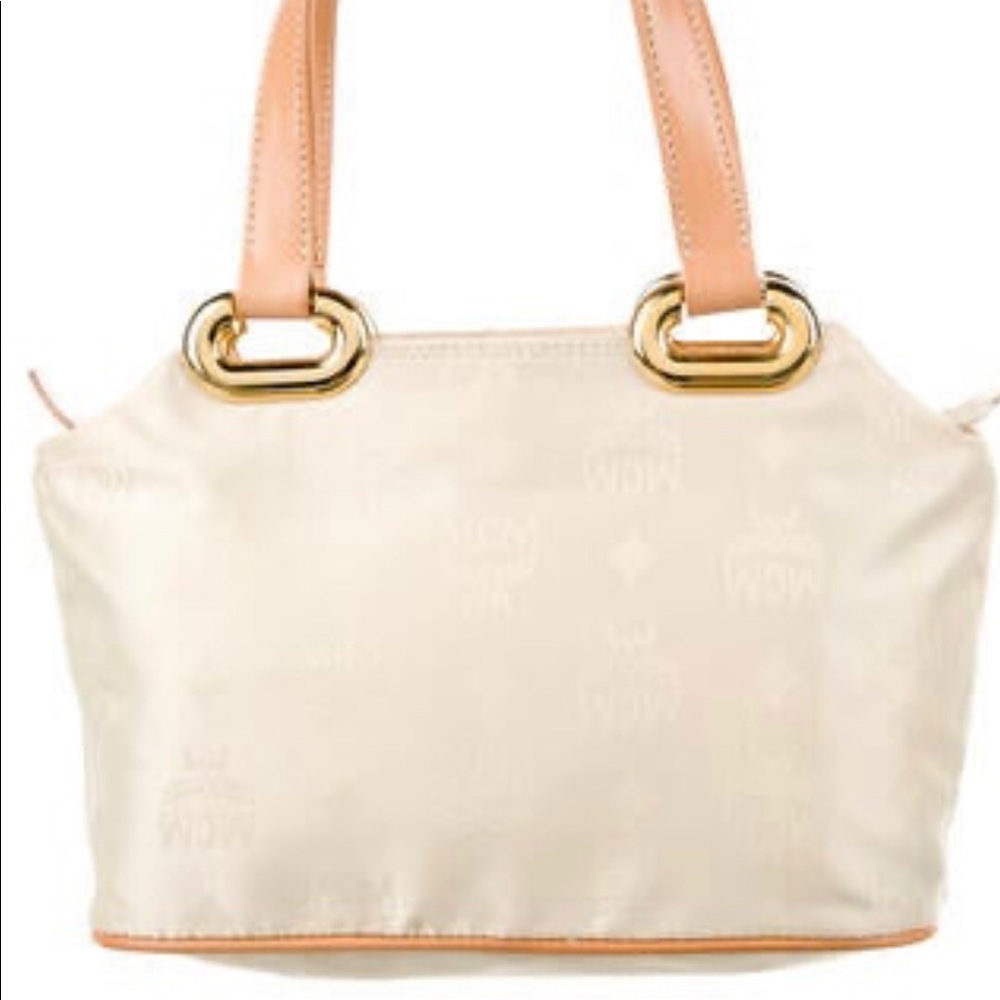 MCM Vintage Leather Trimmed Satchel - Picture 3 of 15